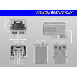 Photo3: ●[TE]025 type series 4 pole M connector [gray] (Terminal integrated - Angle pin header type)/4P025-TE-N-GY2-M