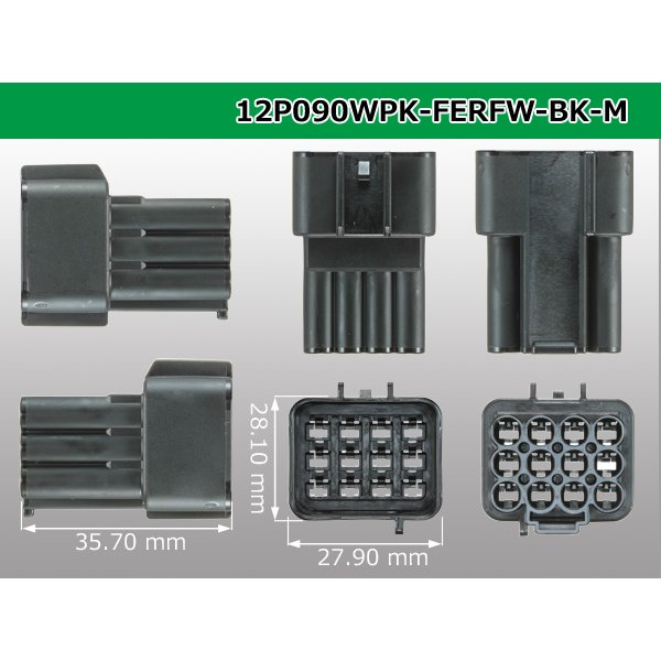 Photo3: ●[furukawa] RFW series 12 pole M connector [black] (no terminals) /12P090WP-FERFW-BK-M-tr