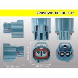 Photo3: ●[sumitomo] 090 type MT waterproofing series 2 pole F connector [blue]（no terminals）/2P090WP-MT-BL-F-tr