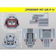 Photo3: ●[sumitomo] 090 type MT waterproofing series 2 pole F connector [gray]（no terminals）/2P090WP-MT-GR-F-tr (3)