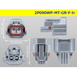 Photo3: ●[sumitomo] 090 type MT waterproofing series 2 pole F connector [gray]（no terminals）/2P090WP-MT-GR-F-tr