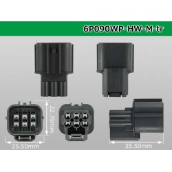 Photo3: ●[sumitomo] 090 type HW waterproofing series 6 pole  M connector [gray]（no terminals）/6P090WP-HW-M-tr