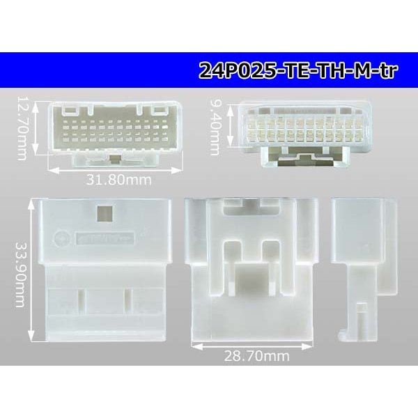 Photo3: ●[TE] 025 type series 24 pole M connector[white] (no terminals)/24P025-TE-TH-M-tr