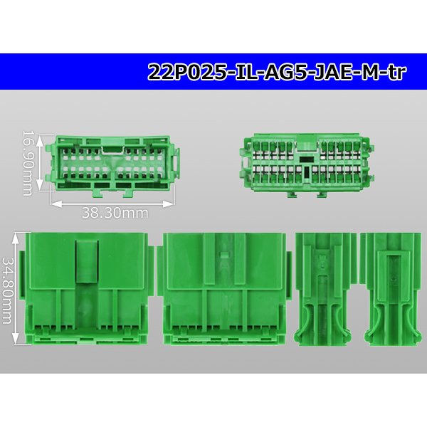 Photo3: ●[JAE] 025 type IL-AG5 series 22 pole M connector (no terminals)
