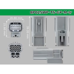 Photo3: ●[sumitomo]025 type TS waterproofing series 8 pole M connector [gray] (no terminals) /8P025WP-TS-GY-M-tr