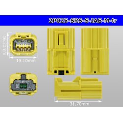 Photo3: ●[JAE]M 025 model 2 pole air backgroundconnector -S (no terminals) yellow /2P025-SRS-S-JAE-M-tr