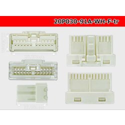 Photo3: ●[yazaki]030 type 91 series A type 20 pole F connector (no terminals) white /20P030-91A-WH-F-tr