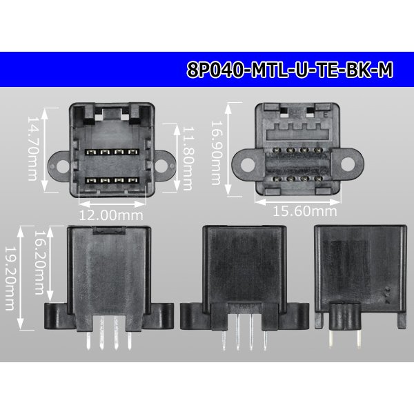 Photo3: ●[TE]040 type 8 pole multi-lock M connector [black] (Straight pin header type) /8P040-MTL-U-TE-BK-M