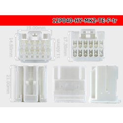 Photo3: ●[TE]040 type 12 pole multi-lock F connector [white] (no terminals) /12P040-HY-MK2-TE-F-tr