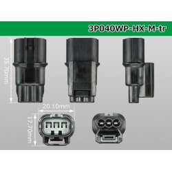 Photo3: ●[sumitomo] 040 type HX [waterproofing] series 3 pole M side connector(no terminals) /3P040WP-HX-M-tr