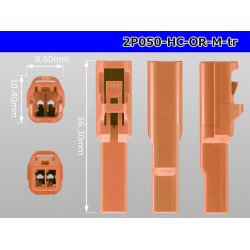 Photo3: ●[sumitomo]050 type HC series 2 pole M connector[orange] (no terminals)/2P050-HC-OR-M-tr