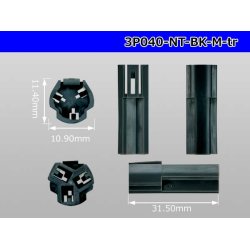 Photo3: ●[nippon tanshi]040 model N38 series 3 pole M connector [black] (no terminals) /3P040-NT-BK-M-tr