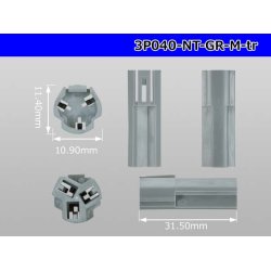 Photo3: ●[nippon tanshi]040 type N38 series 3 pole M connector [gray] (no terminals) /3P040-NT-GR-M-tr 