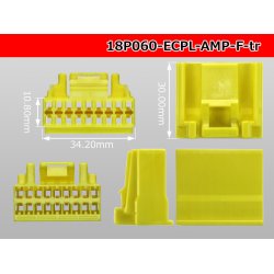 Photo3: ●[Tyco] 060 type ECPL series 18 pole F connector [yellow]  (no terminals) /18P060-ECPL-AMP-F-tr