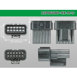 Photo3: ●[sumitomo] 060 type HX waterproofing 12 pole M connector(no terminals) /12P060WP-HX-M-tr