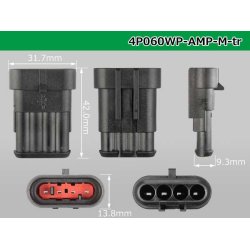 Photo3: ●[TE]060 type SRS1.5 super seal waterproofing 4 pole M connector(no terminals) /4P060WP-AMP-M-tr