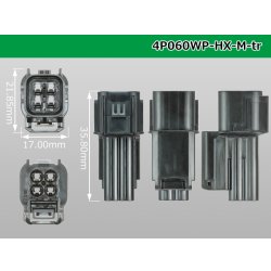 Photo3: ●[sumitomo] 060 type HX waterproofing 4 pole M connector(no terminals) /4P060WP-HX-M-tr