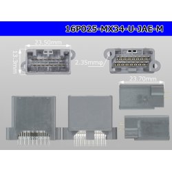 Photo3: ●[JAE] MX34 series 16 pole M connector -M terminal one body type - straight pin header type /16P025-MX34-U-JAE-M