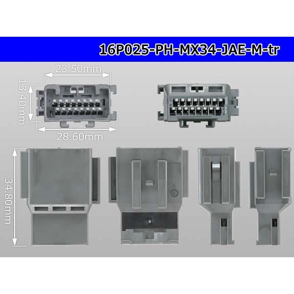 Photo3: ●[JAE] MX34 series 16 pole M connector (no terminals)