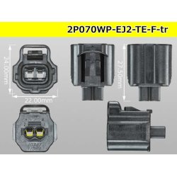 Photo3: ●[TE] 070 Type ECONOSEAL J ll Series waterproofing 2 pole F connector [black] (No terminals) /2P070WP-EJ2-TE-F-tr