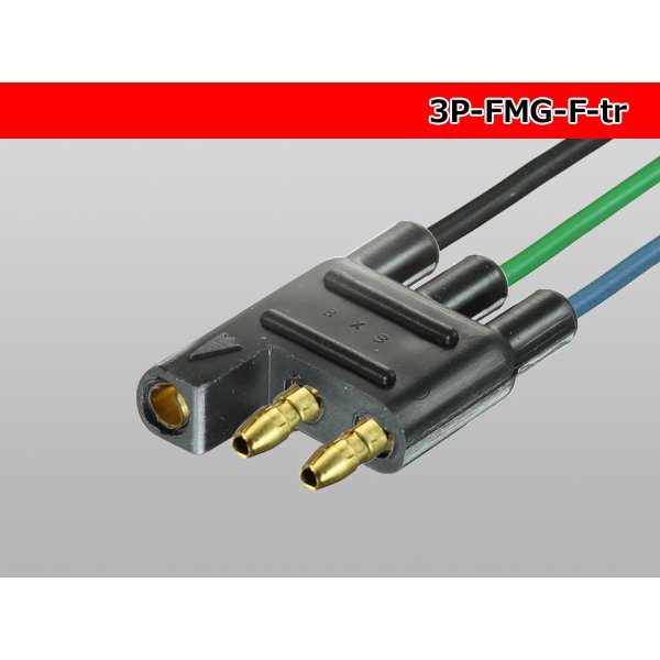 Photo4: [yazaki] Bullet terminal 3 pole flat type F connector (no terminals) /3P-FMG-F-tr