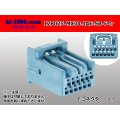025 Tab Size 12-Pole Unsealed Female Connector – Light Blue – JAE MX34 Series（No Terminals）