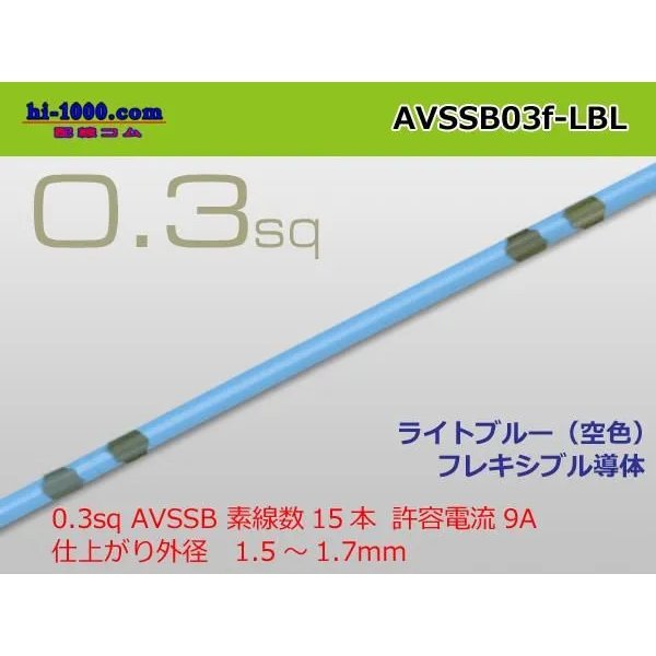 Photo1: Sumitomo AVSSB 0.3f Automotive Wire - 1m [Light Blue] /AVSSB03f-LBL