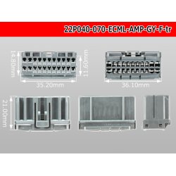 Photo3: ●[TE] 040+070 type ECMLI hybrid 22 pole F connector [gray] (no terminals) /22P040-070-ECML-AMP-GY-F-tr