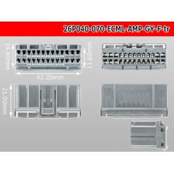 Photo3: ●[TE] 040-070 type ECML hybrid 26 pole F connector [gray] (no terminals) /26P040-070-ECML-AMP-GY-F-tr