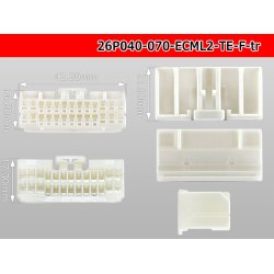 Photo3: ●[TE] 040+070 type ECMLII hybrid 26 pole F connector [white] (no terminals) /26P040-070-ECML2-TE-F-tr