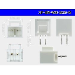 Photo3: ●[JAM] SN series 2 pole M connector (terminal one molding) /2P-SN-WS-JAM-M