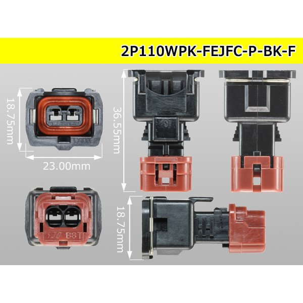 Photo3: ●[furukawa] 110 type JFC type 2 pole F connector [black] (no terminals)/2P110WP-FEJFC-P-BK-F-tr