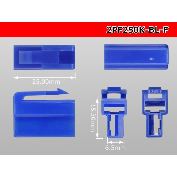 Photo3: ●[yazaki] 250 type 2 pole CN(A) series F connector[blue] (no terminals) /2PF250-BL-F-tr