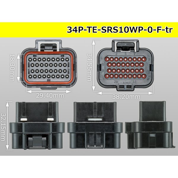 Photo3: ●[TE] SRS series 34 pole waterproofing F connector (no terminals) /34P-TE-SRS10WP-0-F-tr