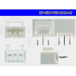 Photo3: ●[JAM] SN series 3 pole M connector (terminal one molding) /3P-SN-WS-JAM-M