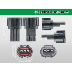 Photo3: ●[sumitomo] 090 typeRS waterproofing series 3 pole M connector [black] (no terminals)/3P090WP-RS-BK-M-tr