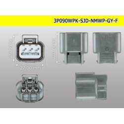 Photo3: ●[furukawa] (former Mitsubishi) NMWP series 3 pole waterproofing F connector [one line of side] strong gray (no terminals)/3P090WP-SJD-NMWP-GY-F-tr