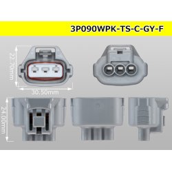 Photo3: ●[sumitomo] 090 type TS waterproofing series 3 pole F connector [one line of side] C type（no terminals）/3P090WP-TS-C-GY-F-tr