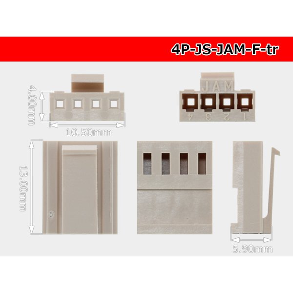 Photo3: ●[JAM] JS series 4 pole F connector (no terminals) /4P-JS-JAM-F-tr