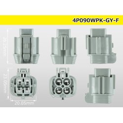 Photo3: ●[sumitomo]090 type RS waterproofing series 4 pole  F connector [gray] (no terminals)/4P090WP-RS-GY-F-tr