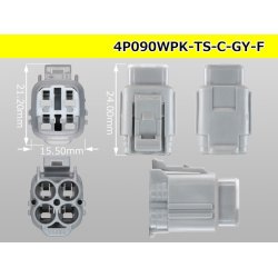 Photo3: ●[sumitomo] 090 type TS waterproofing series 4 pole F connector [gray]（no terminals）/4P090WP-TS-C-GY-F-tr