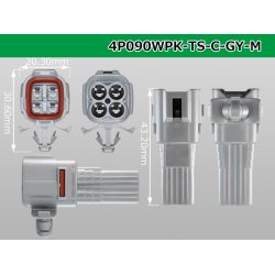 Photo3: ●[sumitomo] 090 type TS waterproofing series 4 pole M connector [gray]（no terminals）/4P090WP-TS-C-GY-M-tr