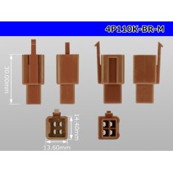 Photo3: ●[sumitomo] 110 type 4 pole M connector[brown] (no terminals) /4P110-BR-M-tr 