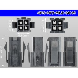 Photo3: ●[Molex] Mini-Fit Jr series 4 pole [two lines] male connector [black] (no terminal)/4P-MFJ-MLX-BK-M-tr 