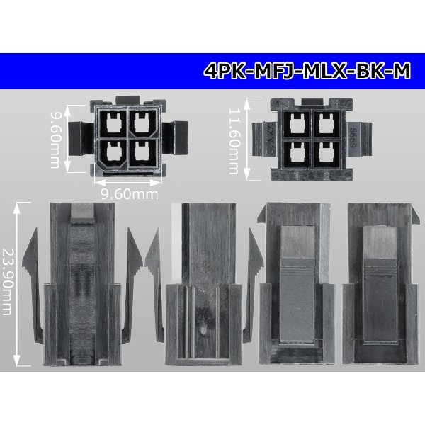 Photo3: ●[Molex] Mini-Fit Jr series 4 pole [two lines] male connector [black] (no terminal)/4P-MFJ-MLX-BK-M-tr 