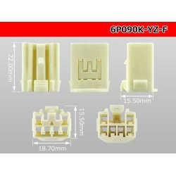 Photo3: ●[yazaki] 090II series 6 pole non-waterproofing F connector [2+4 type] (no terminals) /6P090-YZ-F-tr