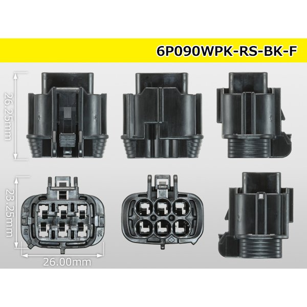 Photo3: ●[sumitomo] 090 type RS waterproofing series 6 pole F connector  [black] (no terminals) /6P090WP-RS-BK-F-tr