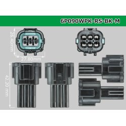 Photo3: ●[sumitomo] 090 typeRS waterproofing series 6 pole M connector [black] (no terminals)/6P090WP-RS-BK-M-tr