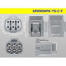Photo3: ●[sumitomo] 090 type TS waterproofing series 6 pole F connector [gray/C type]（no terminals）/6P090WP-TS-C-F-tr