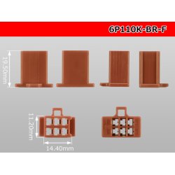 Photo3: ●[sumitomo] 110 type 6 pole F connector[brown] (no terminals) /6P110-BR-F-tr